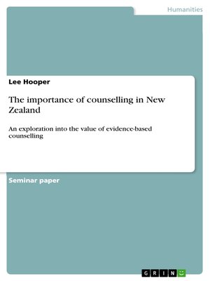 cover image of The importance of counselling in New Zealand